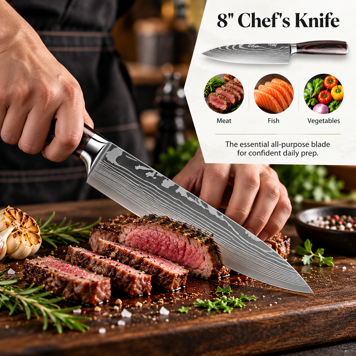 Chef's knife from the Kolveth knife set