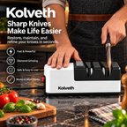 Sharpening a chef's knife with the Kolveth Electric Knife Sharpener