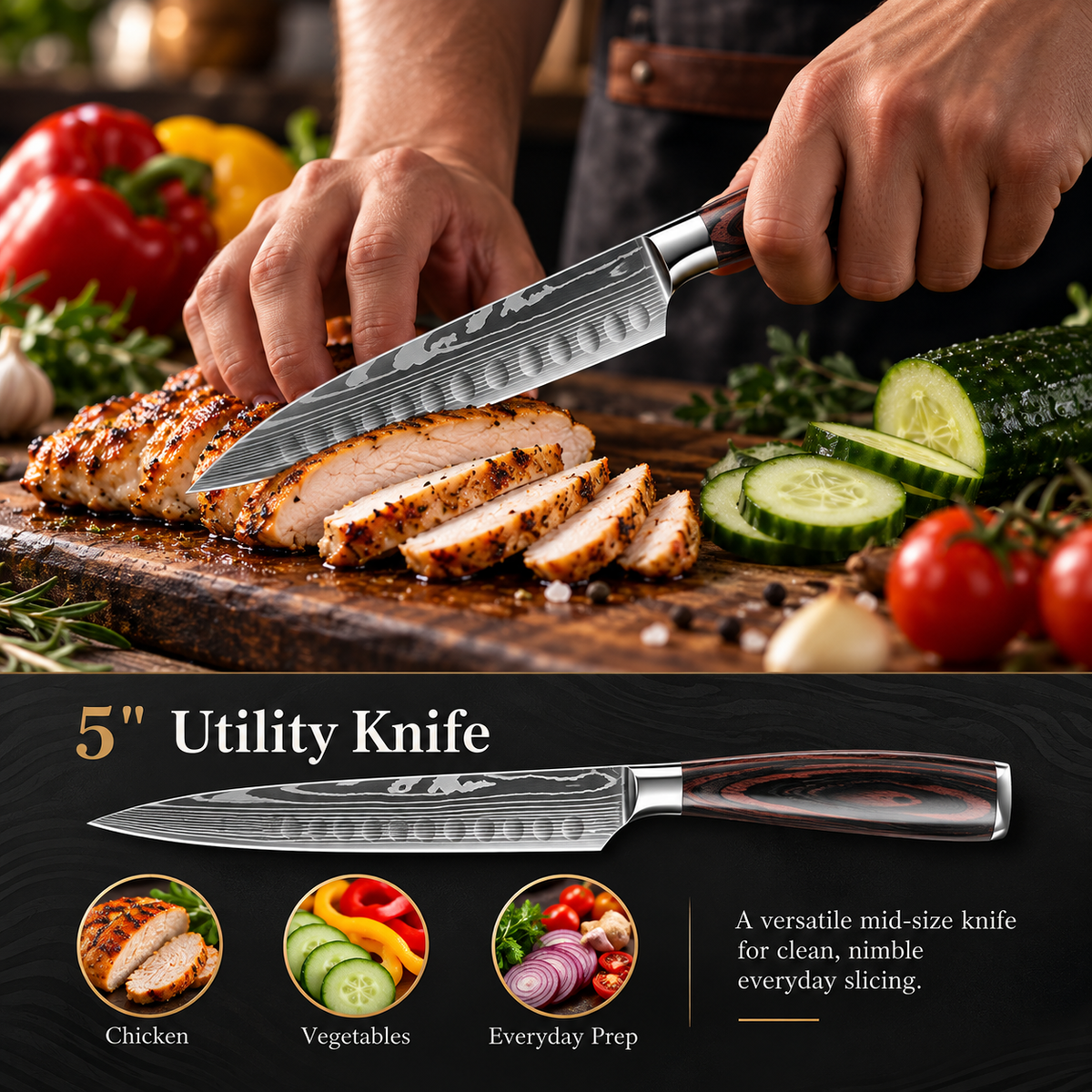 Utility knife from the Kolveth knife set